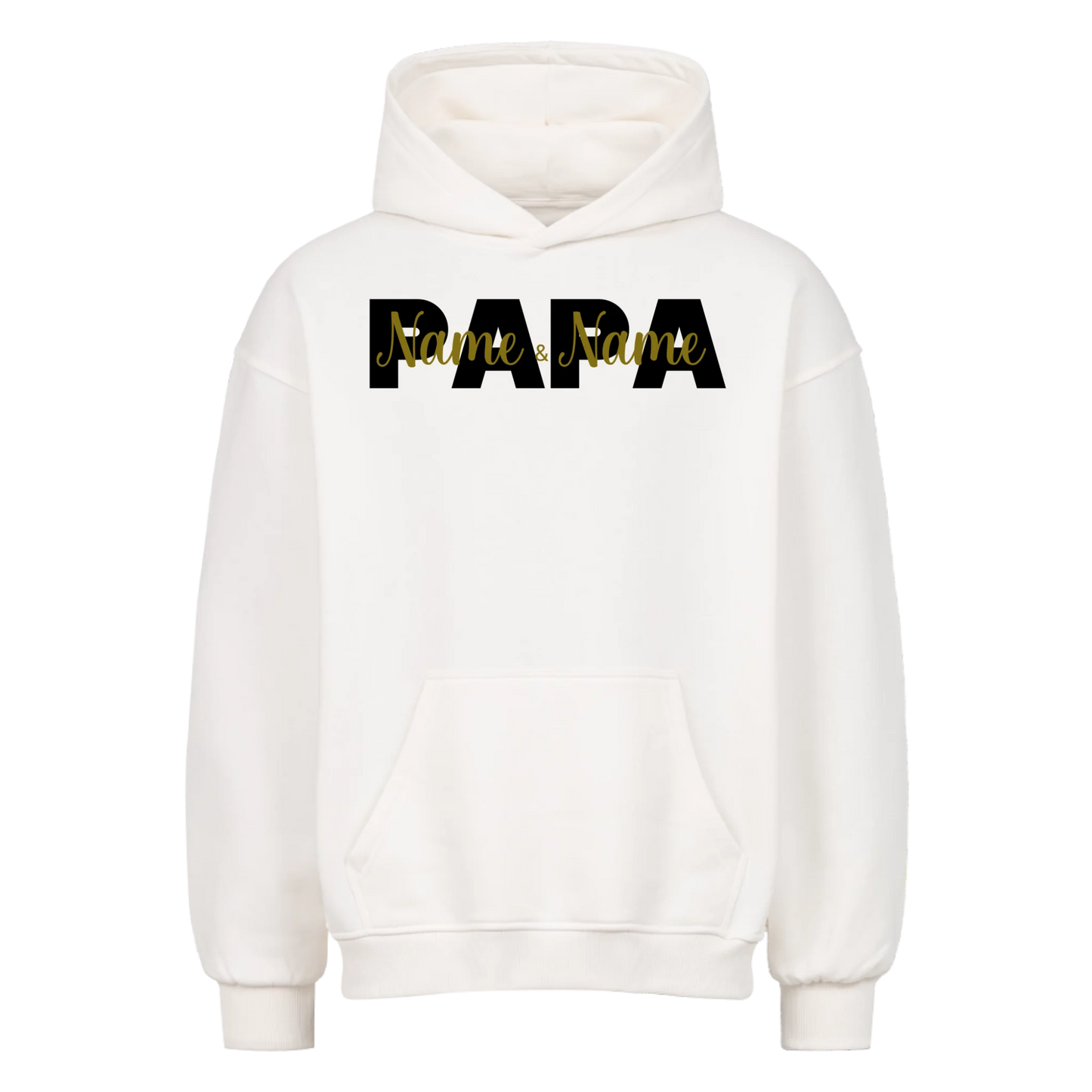Papa Schriftzug 2 Kinder Oversized Hoodie *personalisierbar*
