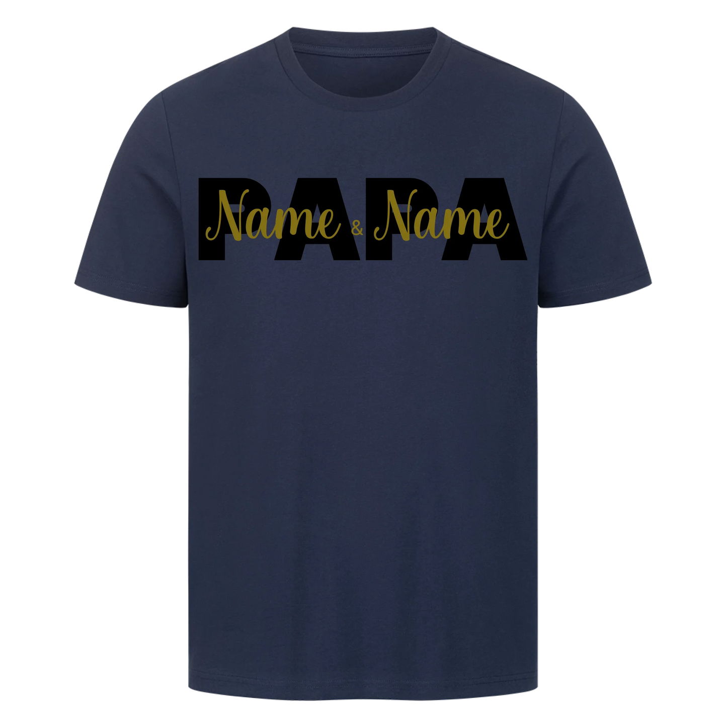 Papa Schriftzug 2 Kinder Premium T-Shirt *personalisierbar*