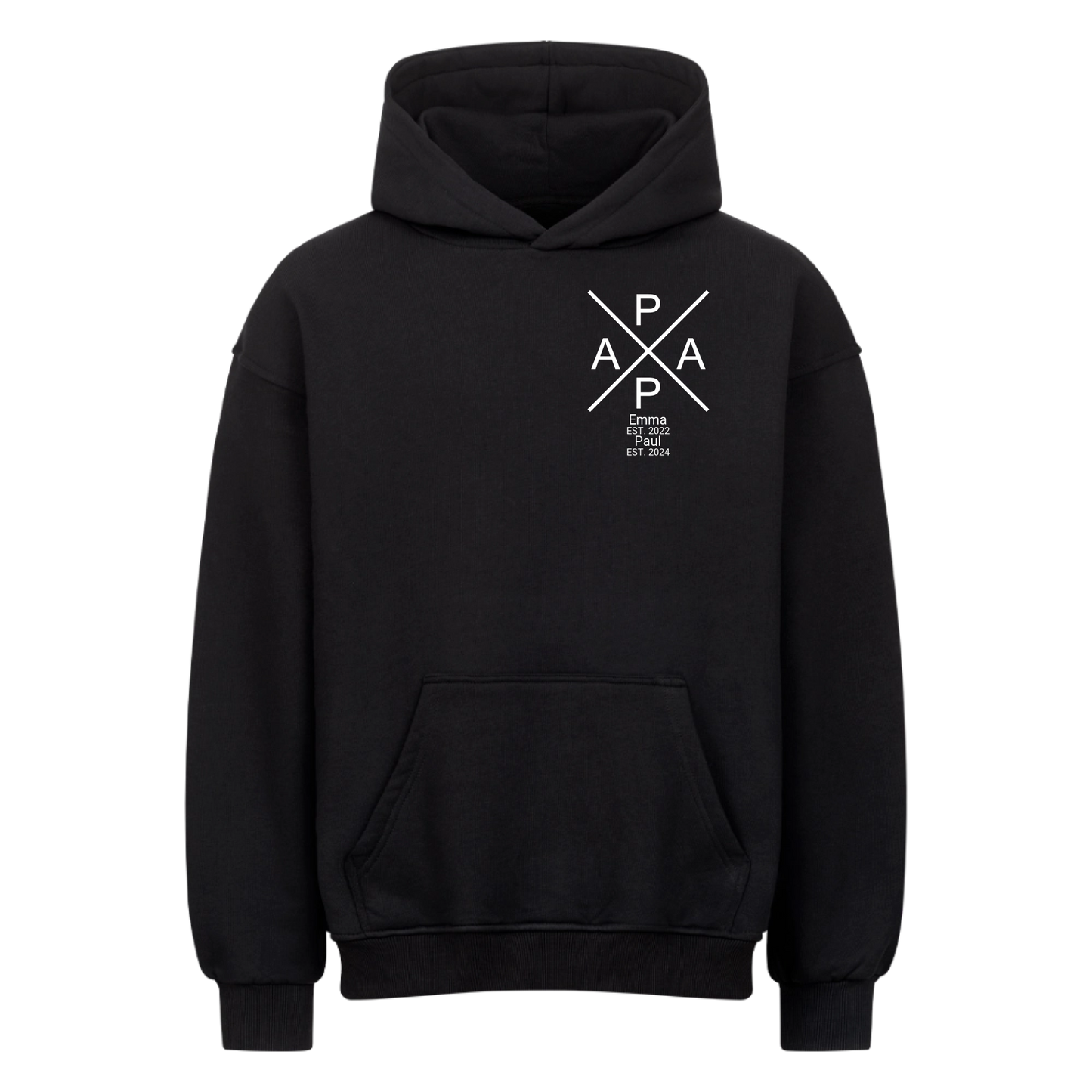 Papa -Name und Jahr- (bis zu 2 Kinder) Oversized Hoodie *Personalisierbar*