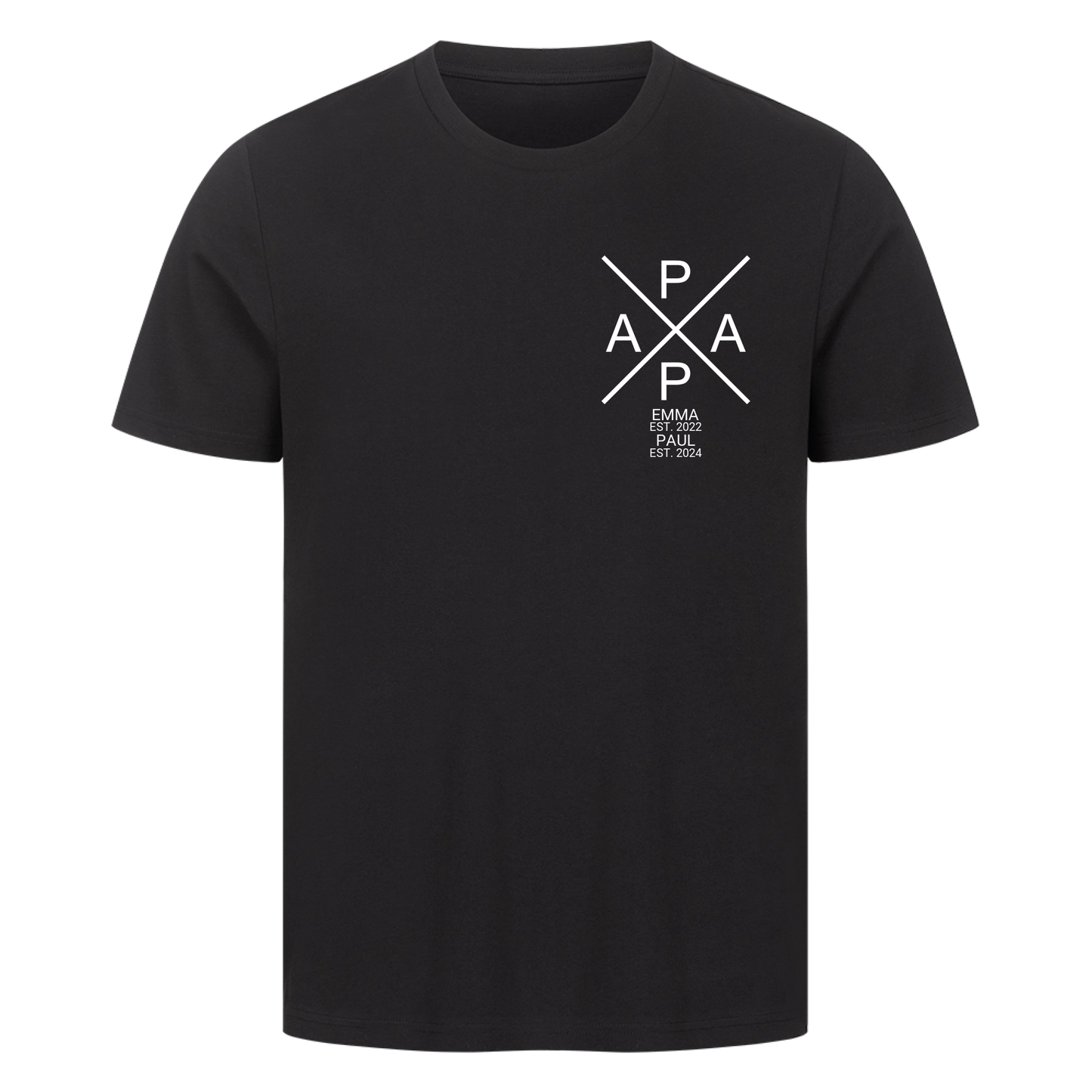 Papa -Name und Jahr- (bis zu 2 Kinder) Premium T-Shirt *Personalisierbar*