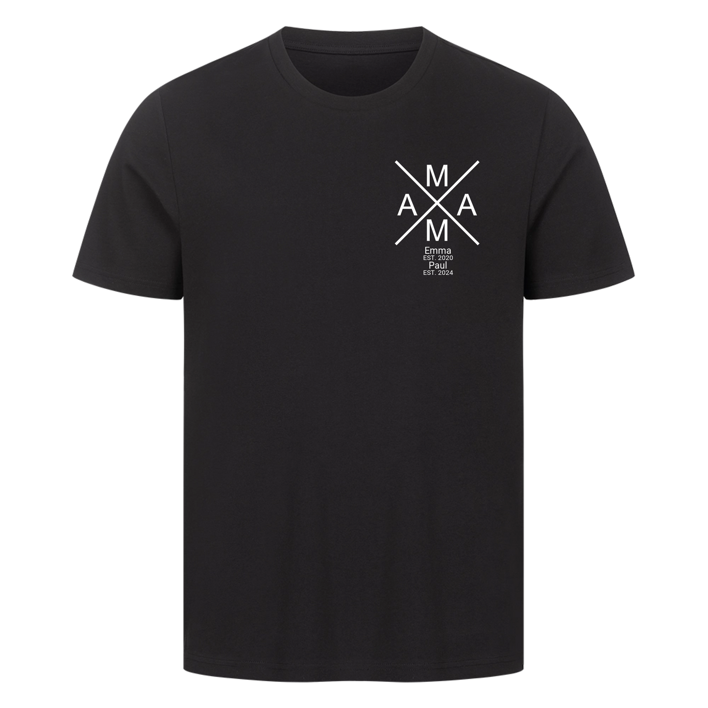 Mama -Name und Jahr- (bis zu 2 Kinder) Premium T-Shirt *Personalisierbar*