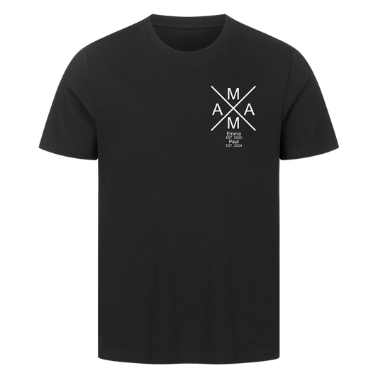 Mama -Name und Jahr- (bis zu 2 Kinder) Premium T-Shirt *Personalisierbar*