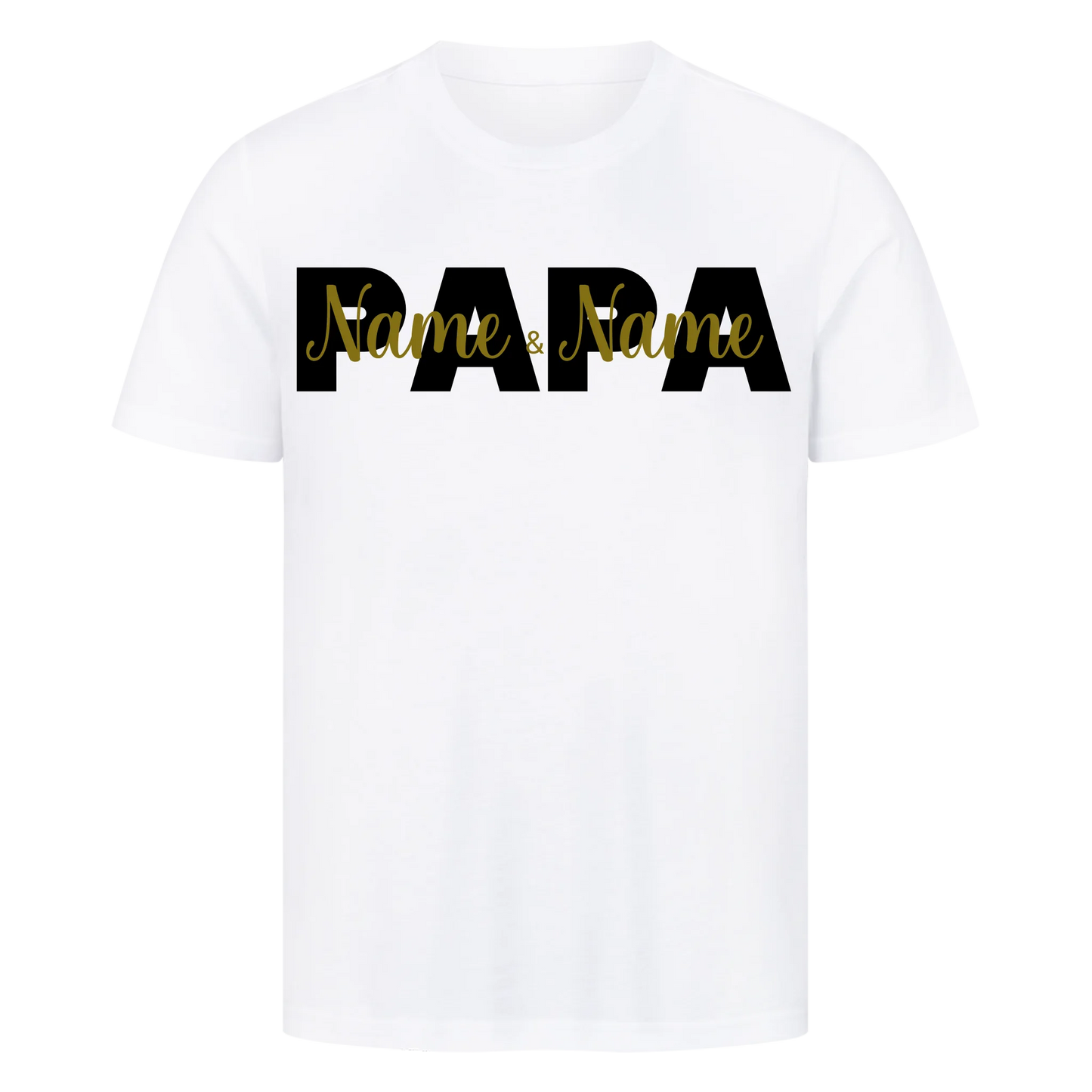 Papa Schriftzug 2 Kinder Premium T-Shirt *personalisierbar*