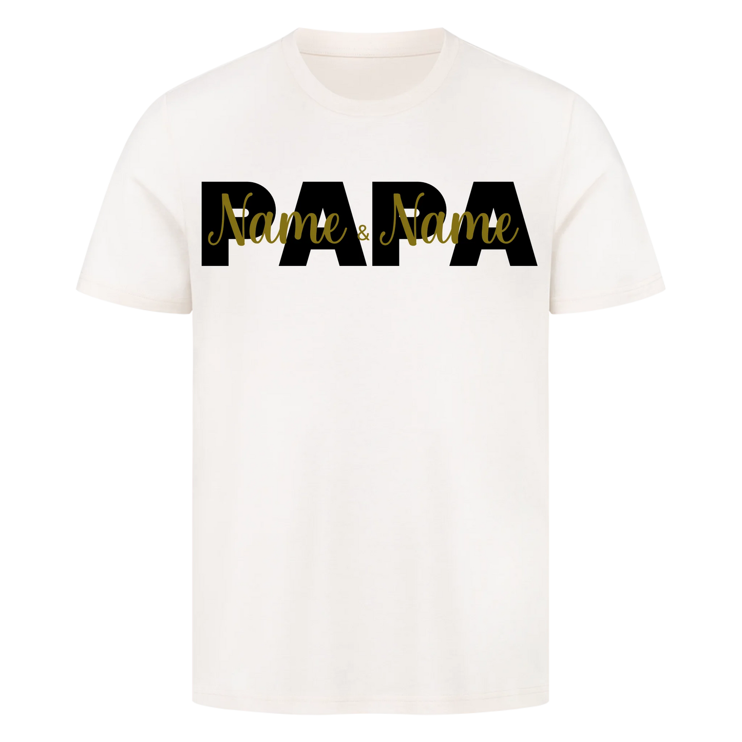 Papa Schriftzug 2 Kinder Premium T-Shirt *personalisierbar*