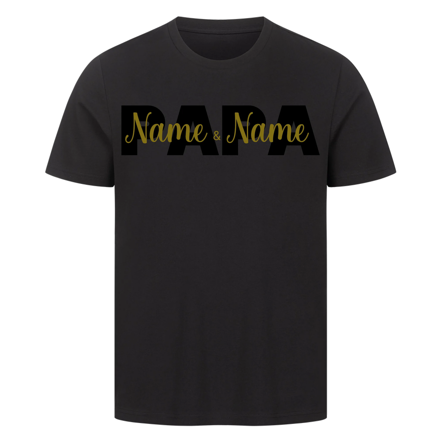 Papa Schriftzug 2 Kinder Premium T-Shirt *personalisierbar*